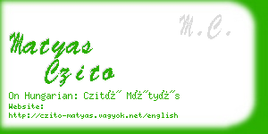matyas czito business card